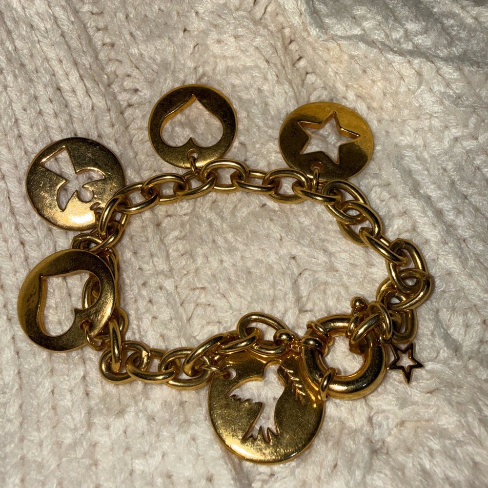 Vintage Avon Charm Bracelet with Heart Star Angel Dove Charm - Picture 9 of 9